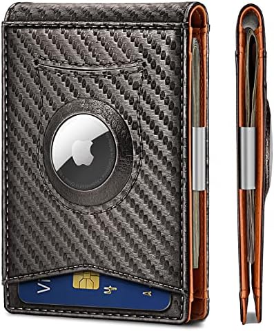 "KS Slim Front Pocket Leather Wallet - RFID Blocking, Money Clip, Gift for Men, Fits 11 Cards, Ideal for Everyday Use, A