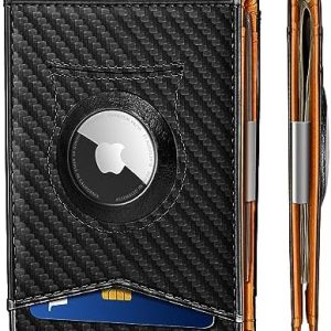 "KS Slim Front Pocket Leather Wallet - RFID Blocking, Money Clip, Gift for Men, Fits 11 Cards, Ideal for Everyday Use, A