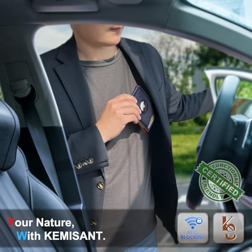 "KS Slim Front Pocket Leather Wallet - RFID Blocking, Money Clip, Gift for Men, Fits 11 Cards, Ideal for Everyday Use, A