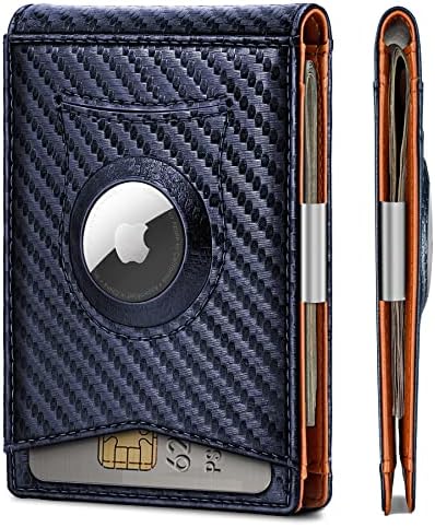 "KS Slim Front Pocket Leather Wallet - RFID Blocking, Money Clip, Gift for Men, Fits 11 Cards, Ideal for Everyday Use, A