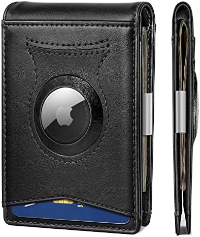 "KS Slim Front Pocket Leather Wallet - RFID Blocking, Money Clip, Gift for Men, Fits 11 Cards, Ideal for Everyday Use, A