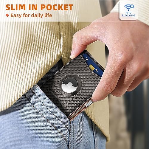 "KS Slim Front Pocket Leather Wallet - RFID Blocking, Money Clip, Gift for Men, Fits 11 Cards, Ideal for Everyday Use, A
